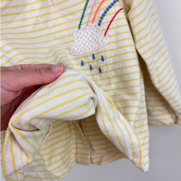 Mini Boden Yellow Striped Rainbow Applique Tunic 2-3 - Picture 4 of 6